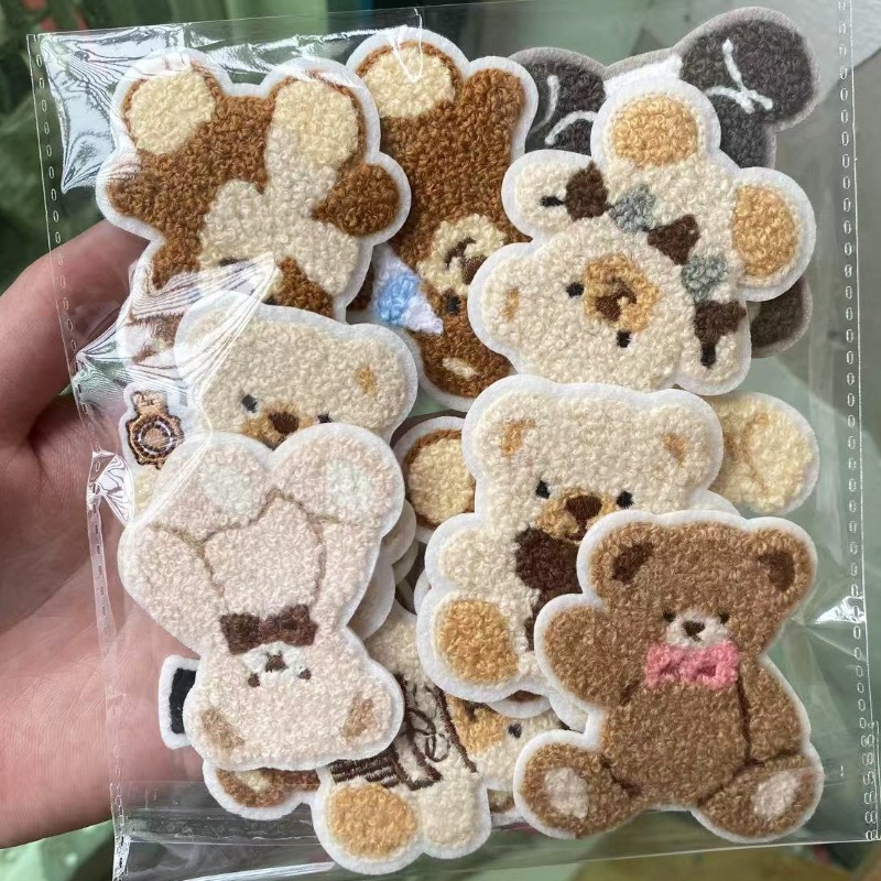 Baby Clothing Types - Handtuch-Aufnäher mit Niedlichem Bärenmuster - Wärmepressbar