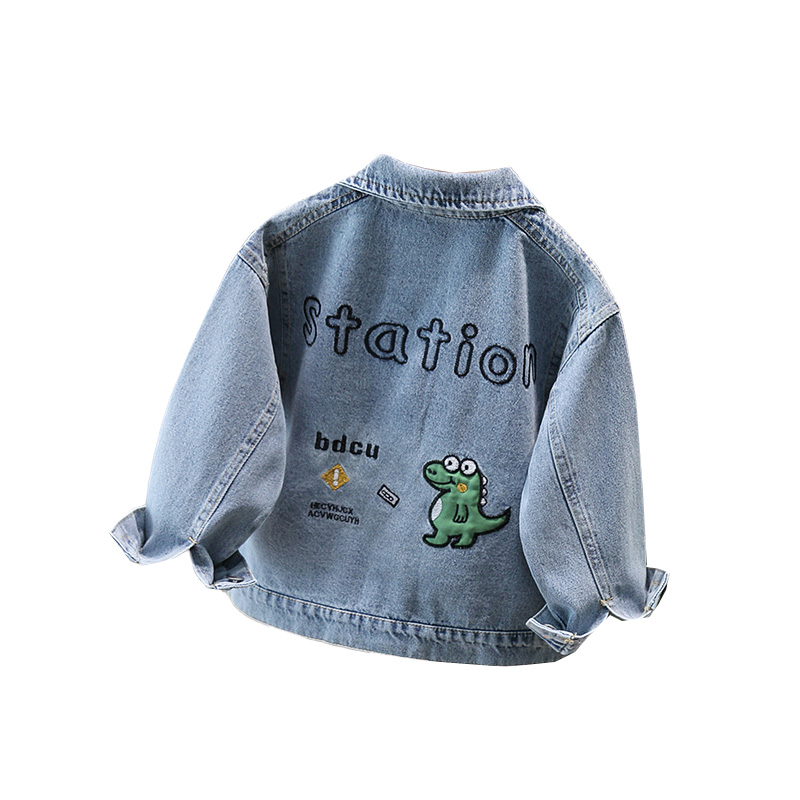 Baby Clothing Unisex - Niedlicher Stil Baby-Kind-Jeansjacke mit Dinosaurier für
