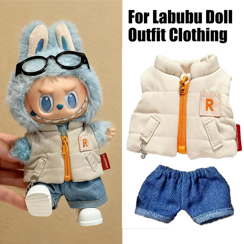 Baby Clothing Unisex - Für 15 17 cm Labubu-Puppe, einfarbig,